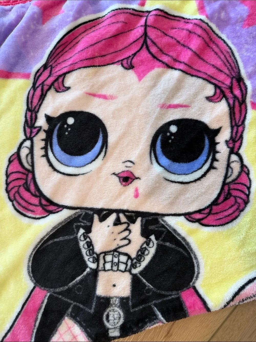 Kids Pink Graphic Throw with LOL Doll Character